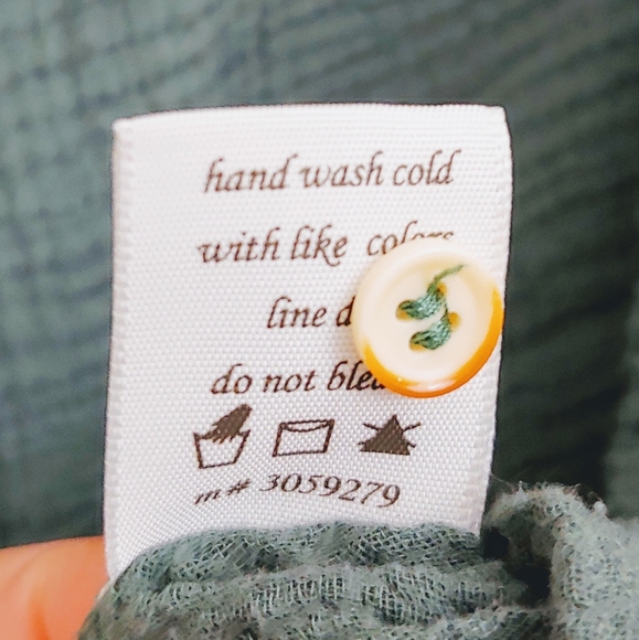 Blue Rain Button Down Shirt with Lace Back - Picture 8 of 8